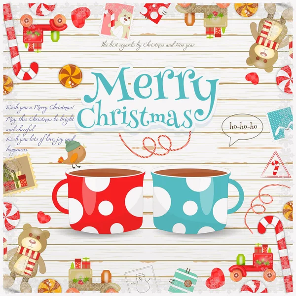 Merry Christmas and New Year Card — Stock Vector