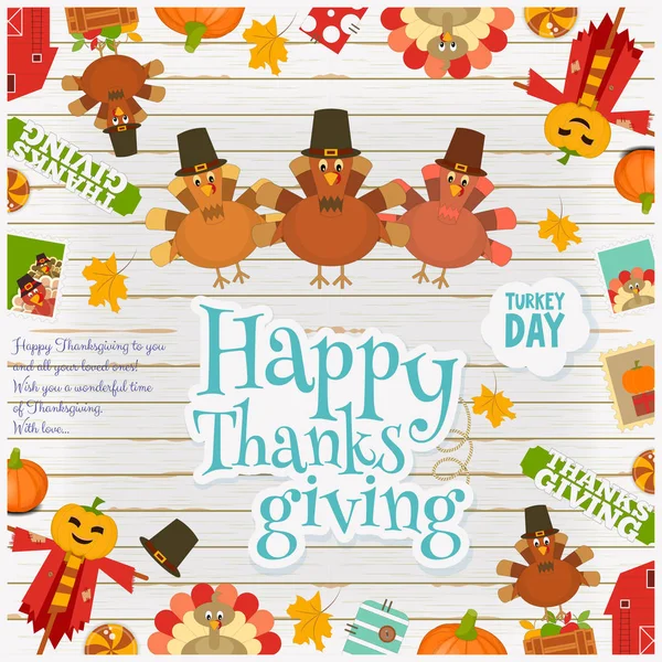 Thanksgiving day card — Stock Vector