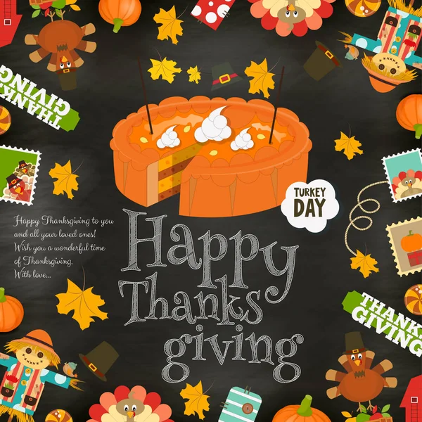 Tarjeta del Día de Acción de Gracias — Vector de stock