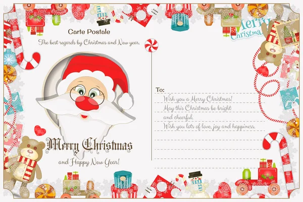 Merry Christmas  Postcard — Stock Vector