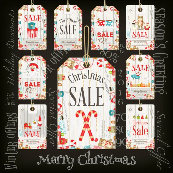 Christmas Sale Tags — Stock Vector