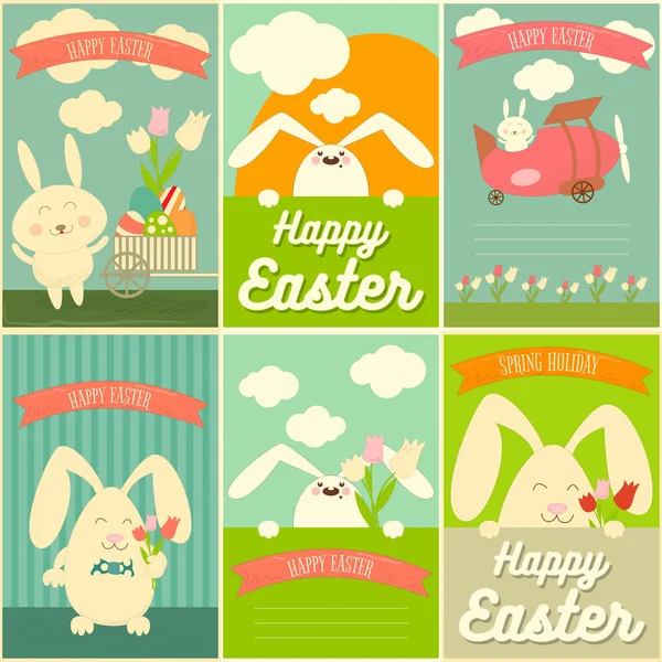Húsvéti kártyák beállítása — Stock Vector