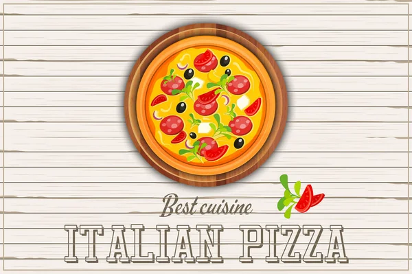Pizza vegetáriánus poszter — Stock Vector
