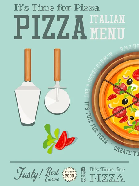 Italská pizza plakát — Stockový vektor