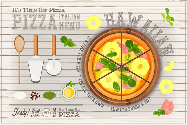 Pizza vegetarisch Poster — Stockvector