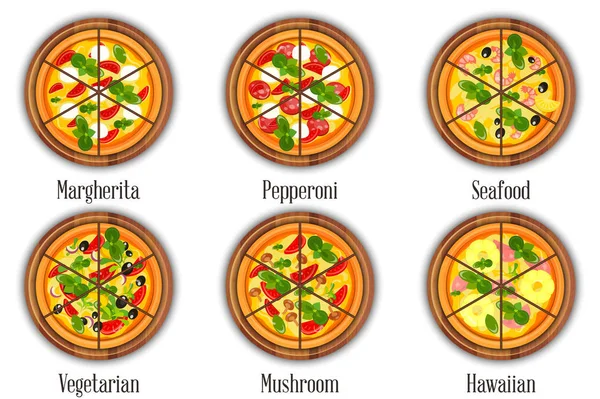 Pizza Vegetariánská plakát — Stockový vektor