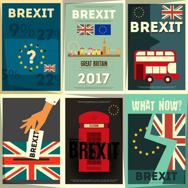Set de carteles Brexit — Vector de stock
