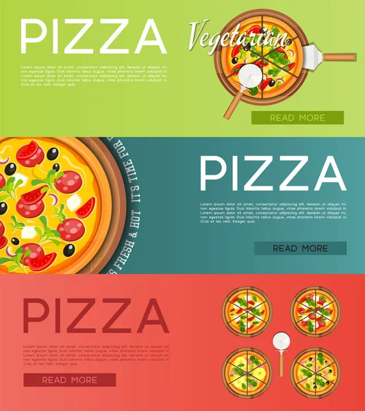 Italiensk Pizza Banners Set — Stock vektor