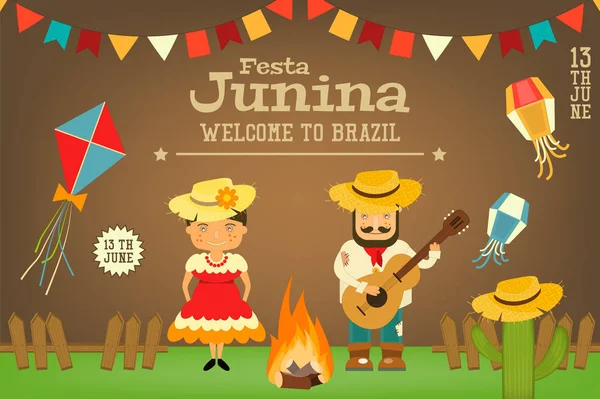 Festa Junina - Festival Brasil —  Vetores de Stock