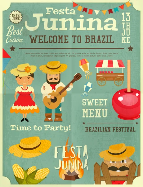 Festa Junina - Brazílie Festival — Stockový vektor