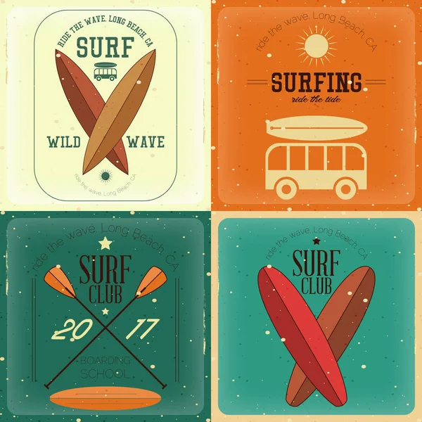 Retro Surfing Posters — Stock Vector