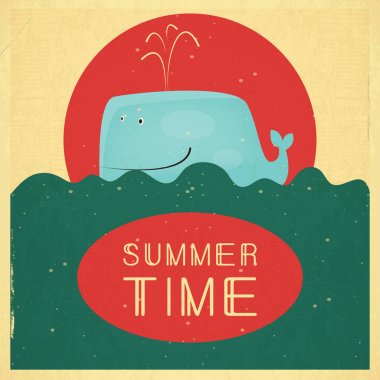 Yaz zamanı Retro Meydanı Poster