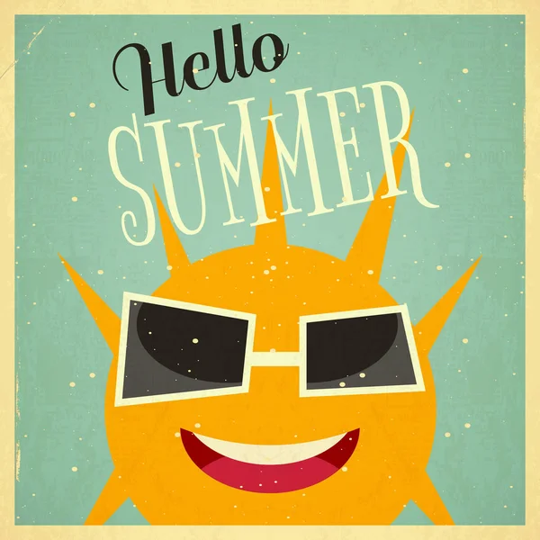 Sommerzeit Retro-Plakat — Stockvektor