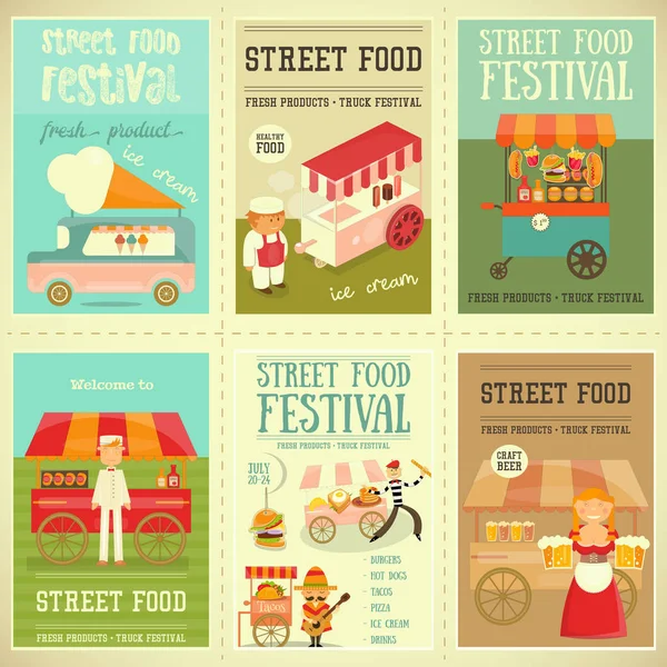 Festival de comida de rua — Vetor de Stock