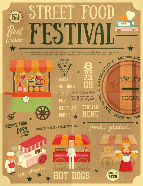 Festival del cibo di strada — Vettoriale Stock