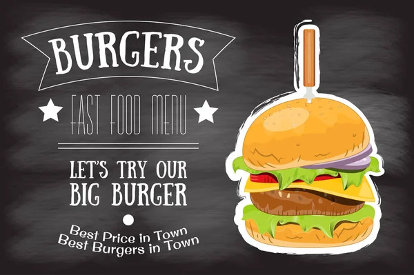 Menu Casa de hambúrguer — Vetor de Stock