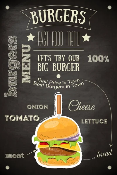 Burger House Menu — Stock Vector