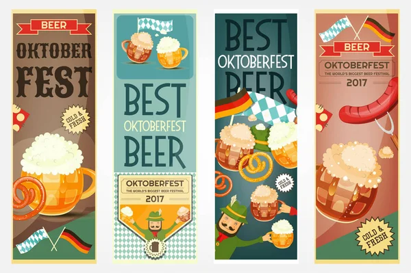Oktoberfest Beer Festival Banners Set — Stock Vector