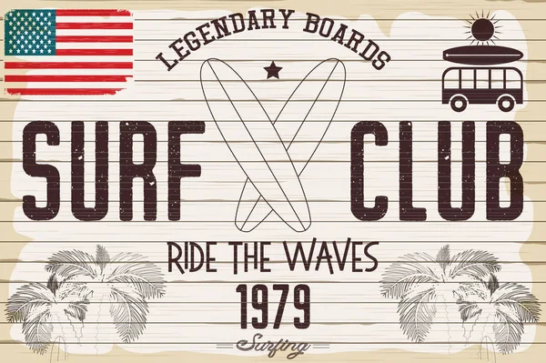 Cartaz de Surf Retro Grunge — Vetor de Stock