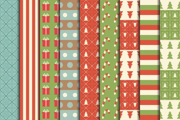 Christmas Seamless Patterns Set — Stock Vector