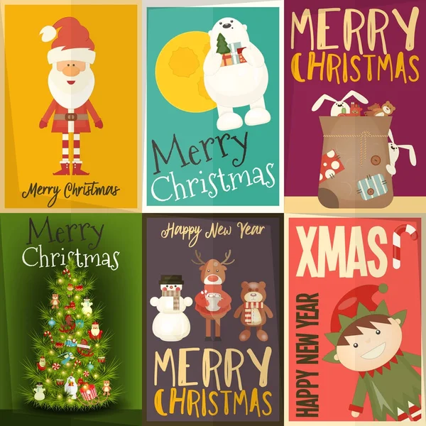 Frohe Weihnachten Poster Set — Stockvektor