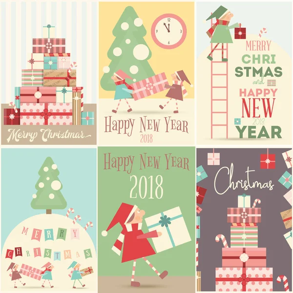 Buon Natale Poster Set — Vettoriale Stock