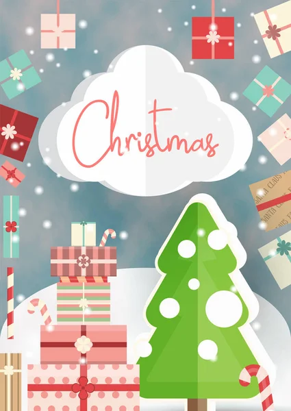 Frohe Weihnachten Grußkarte — Stockvektor
