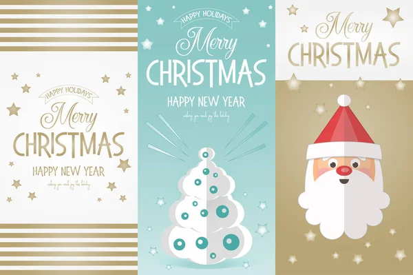 Merry Christmas groet banners — Stockvector