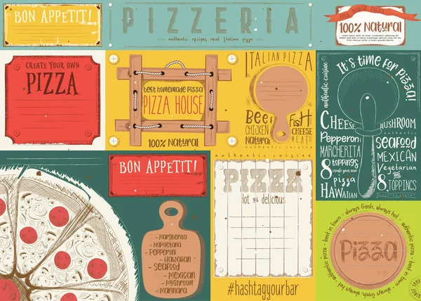 Placemat para Pizzaria —  Vetores de Stock