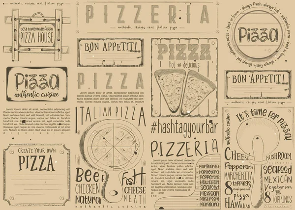 Podkładka dla Pizzeria — Wektor stockowy