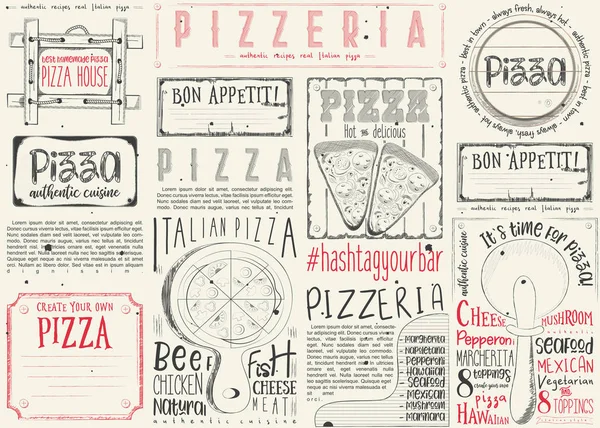 Napperon pour Pizzeria — Image vectorielle