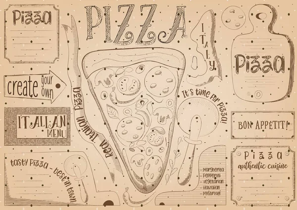 Tovaglietta per Pizzeria — Vettoriale Stock