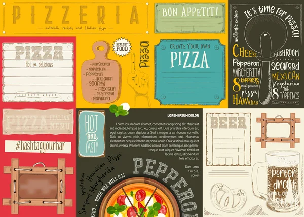 Napperon pour Pizzeria — Image vectorielle