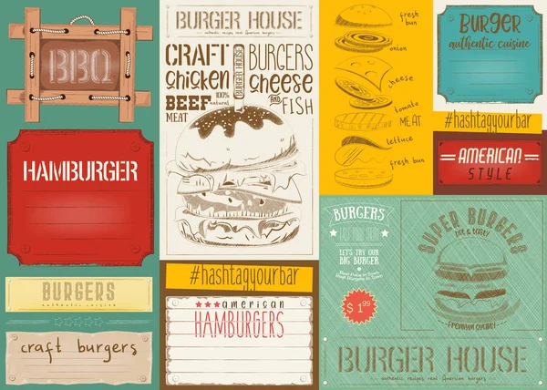 Burger Placemat — Stok Vektör