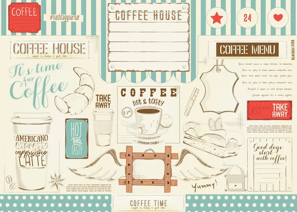 咖啡菜单垫 — 图库矢量图片