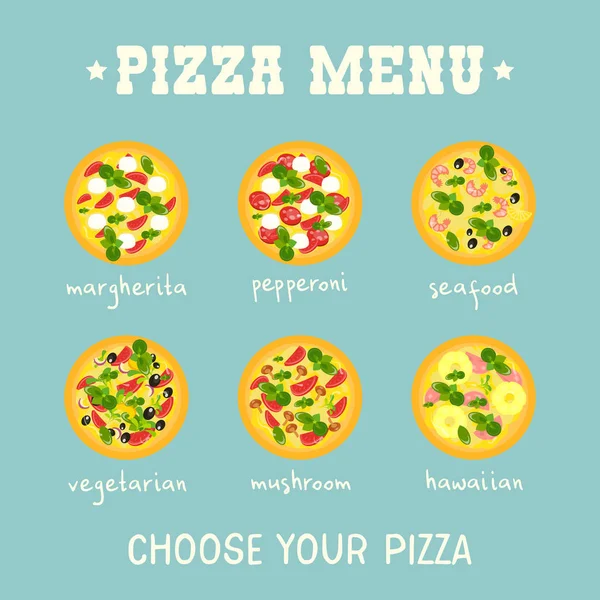 Menú de pizza — Archivo Imágenes Vectoriales