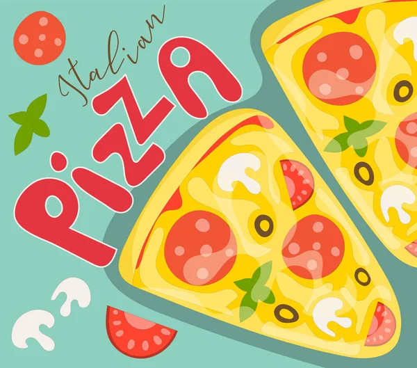 Italian Pizza Poster — Stock Vector