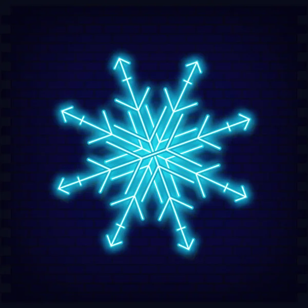 Neon śnieżynka — Wektor stockowy