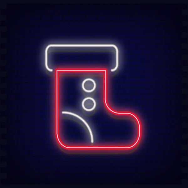 Neon Kerstman Boot — Stockvector