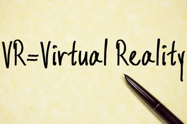 Texto de realidad virtual escribir en papel —  Fotos de Stock
