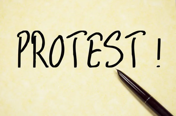 Protest word write on paper — Stock Photo, Image