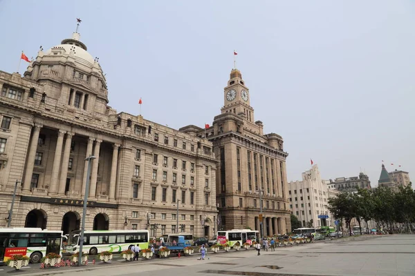 7 월 13 2015 년 중국 상하이, 상하이 외 탄 풍경 스톡 사진