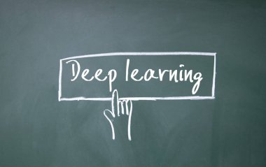 parmak tıklayın derin öğrenme sembolü yazı tahtası