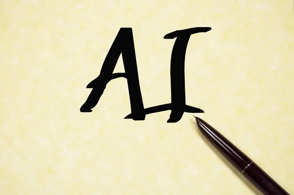 AI sign write on paper — Stock Photo, Image