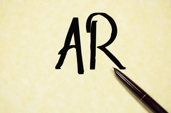 AR знак на папері — стокове фото