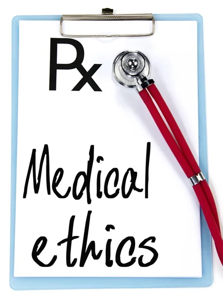 Texte éthique médicale écrire sur ordonnance — Photo