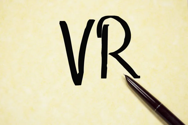 VR σημάδι σε χαρτί — Φωτογραφία Αρχείου