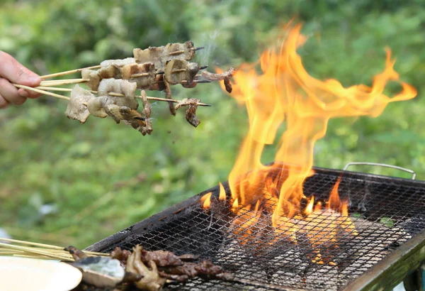 Churrasco Livre Comer Alimentos Livre — Fotografia de Stock