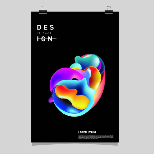 Resumen Conjunto de cubiertas de color líquido. Composición de formas fluidas. Carteles de diseño futurista. Plantilla de diseño de vectores . — Vector de stock