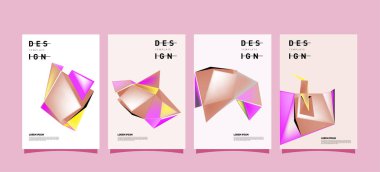 Renkli geometrik Tasarım poster ve kapak. En az geometrik desen degradeler arka planlar